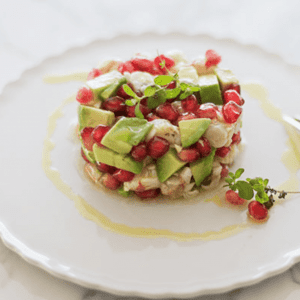Tartar de Aguacate y Gambas sin Gluten, lactosa o azúcares